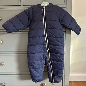 HANNA ANDERSSON INSULATED FULL ZIP SNOWSUIT IN NAVY BLUE SIZE 18-24 MONTHS